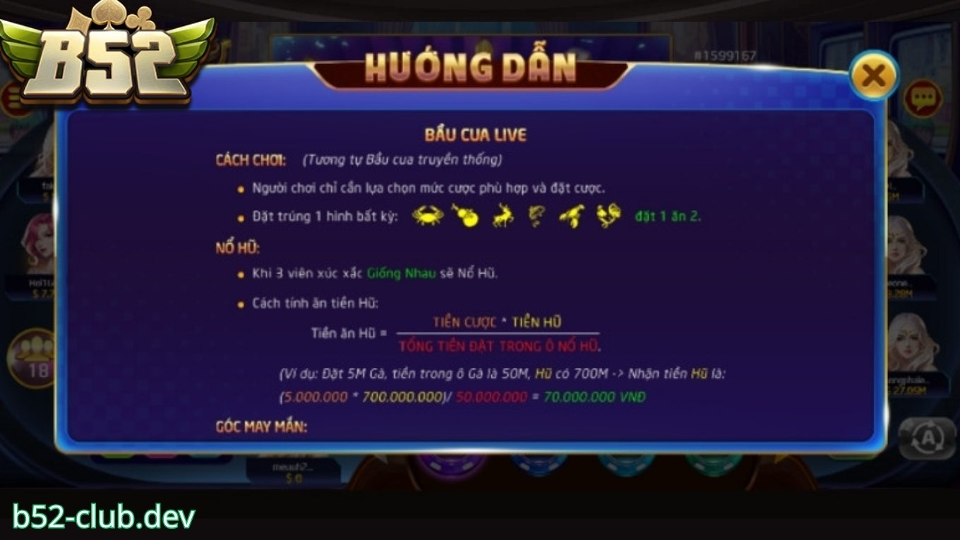 Luật chơi bầu cua B52 CLUB