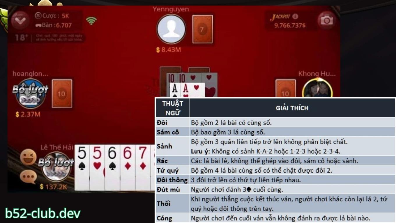 Luật chơi tiến lên miền nam B52 CLUB