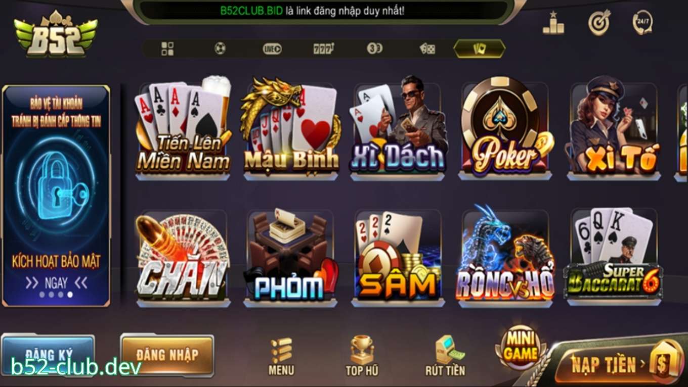 Sảnh game bài B52 CLUB đang rất hot