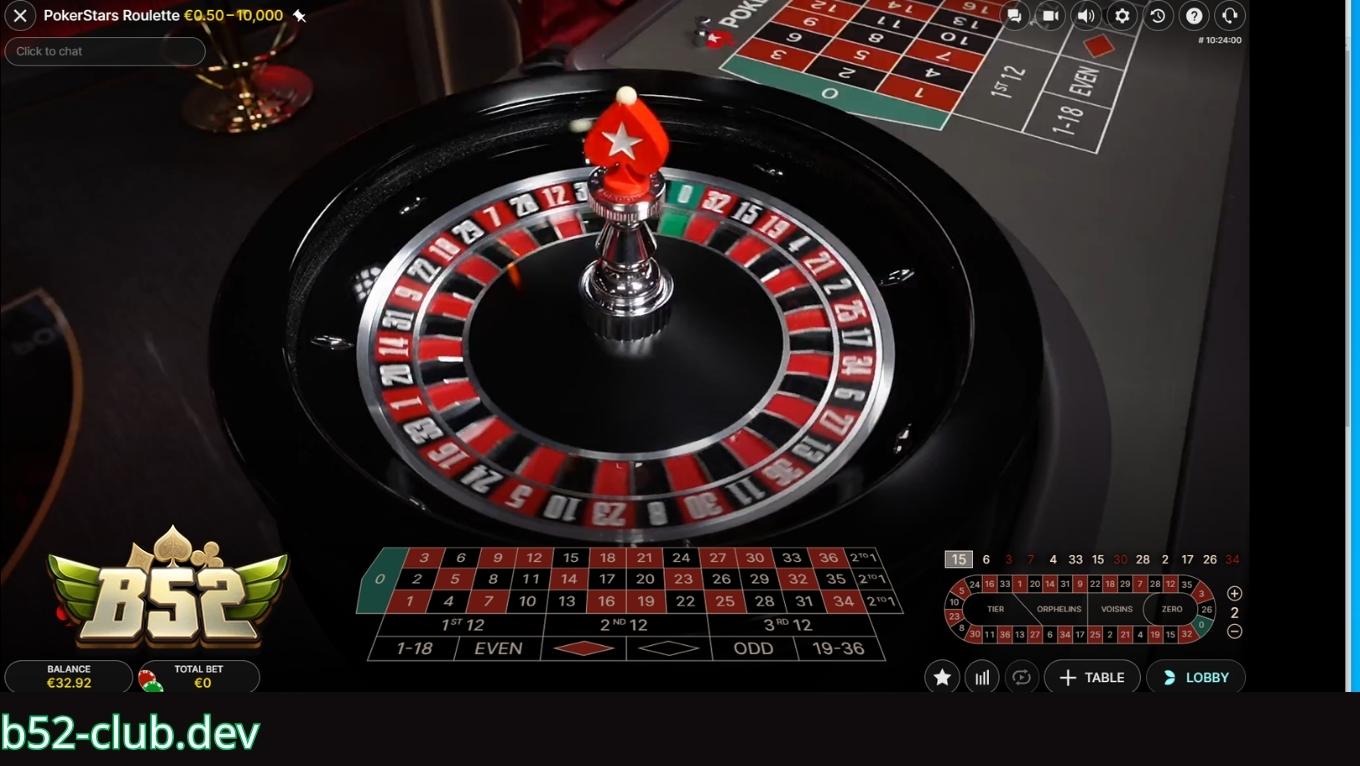 Siêu phẩm roulette tại sảnh Live Casino B52 CLUB